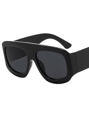 Gafas de Sol Cuadradas Oversize Mujer Hombre Montura Gruesa Moda Marca Gafas Femeninas Chic Polígono Gafas de Sol Sombras Negras