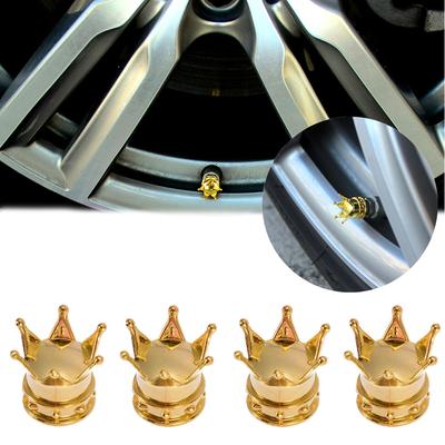 Araba Lastik Vana Sapı Kapakları Altın Taç Stili Lastik Vana Kapağı ABS Lastik Tekerlek Sapı Hava Vana Kapağı Toz Geçirmez Tekerlek Lastik Kapağı