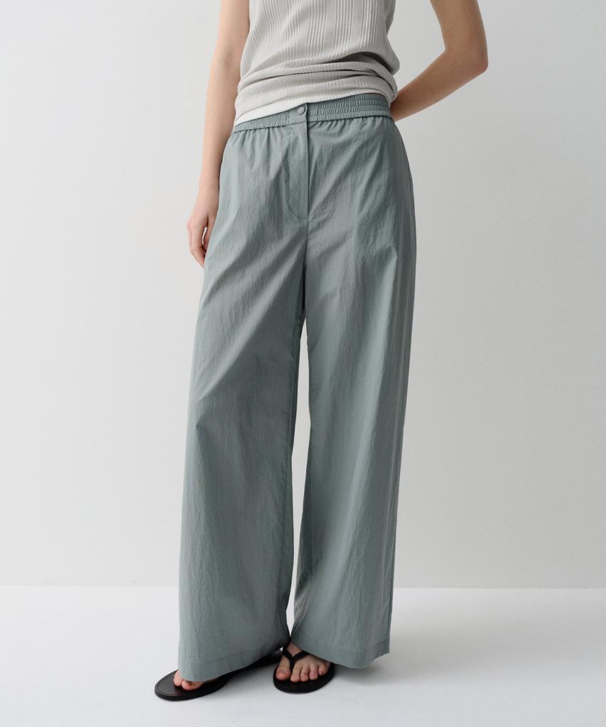 Ia Wide Banding Pants (Greyblue)