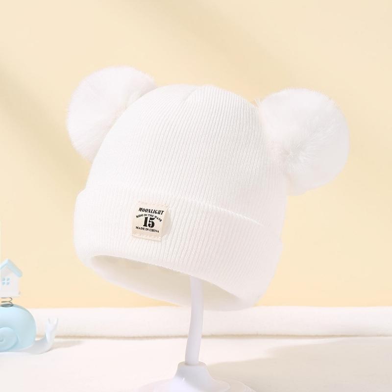 Autumn Winter Baby Warm Knitted Hats With Pom Kids Knit Beanie Hat Solid Color Children'S Caps Baby Hat For Boys Girls