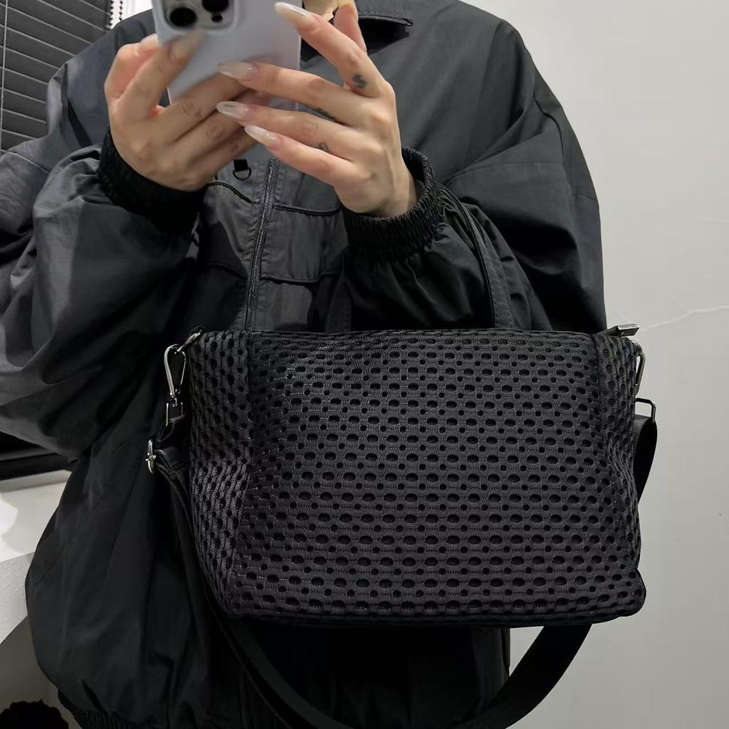 Women'S Mesh Simple Tote Bag Large Capacity Versatile Trend Single Shoulder Oblique Span Bag