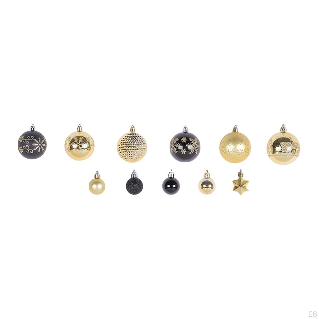 44 Count Christmas Baubles Ornaments for Tree Decoration Set Seasonal Celebrations