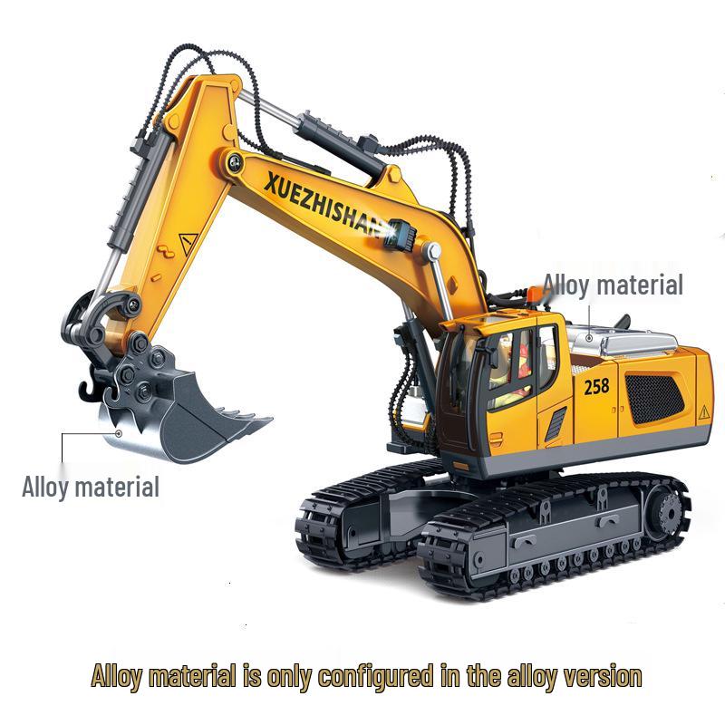 Alloy Remote Control 2.4G Excavator Bulldozer & Dump Truck Set for Kids