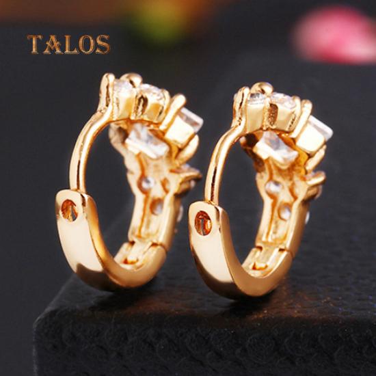 Luxury Shining Cubic Zirconia Hoop Eardrop Huggie Earring Jewelry Charm