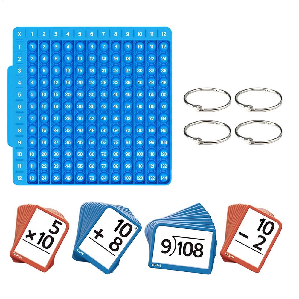 

Montessori Math Flash Cards With Board Multiplication Table Chart Addition Subtraction Division Learning Toys синий