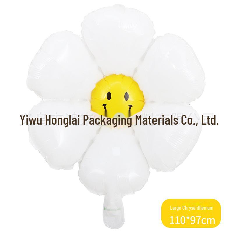 Daisy-Shaped Smiling Sunflower Balloon Decoration for Children's Birthday Party