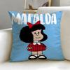 Classic Cartoon Mafalda Cushion Cover Soft & Easy-Wash Pillow Case – Versatile For Couch, Bed, Travel And Office