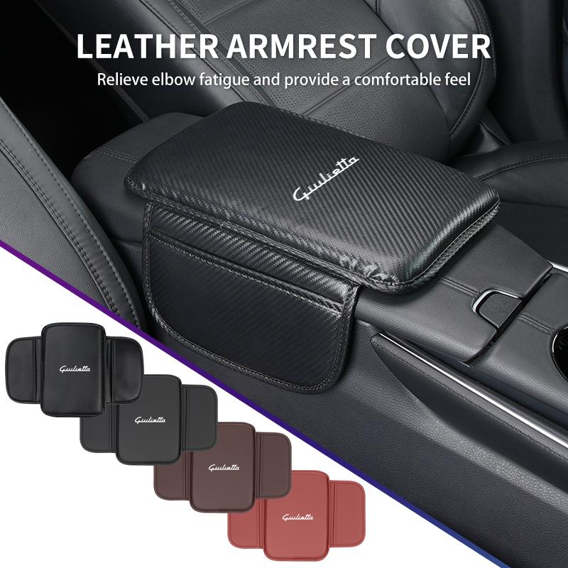 TSHP4 Leather Car Armrest Pad Armrest Storage Mat Interior Accessories For Alfa Romeo Giulietta 159 147 156 166 Mito Giulia GT Stelvio