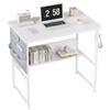 YeTom Computer PC Width Study Study Desk with Storage Box Computer Work Office Work Monitor Arm Easy To White Desk, Desk, Desk, 80cm, Desk, Bag, Desk,