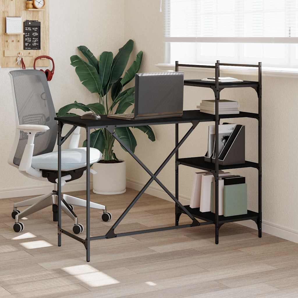 Computer Desk with Shelf Black 120 X 47 X 109 Cm