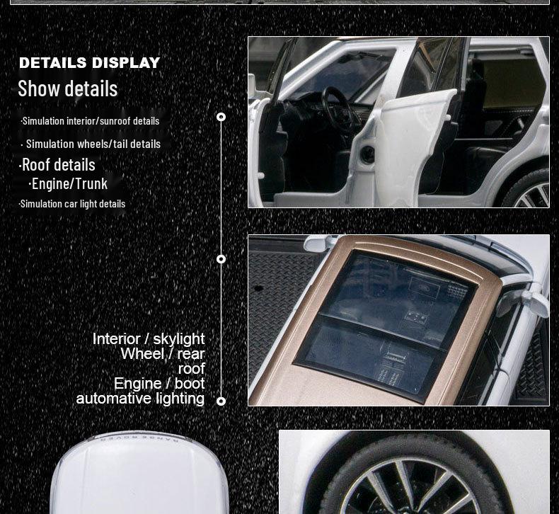 Qiyi Q3005A 2022 Range Rover Alloy Off-Road 6-Door Sound & Light Pull-Back Toy Car Model Ornament