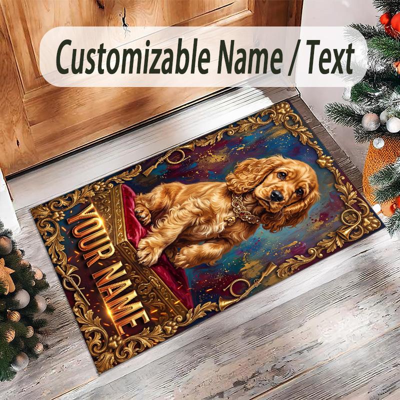 Other Similar Designs Theme Crystal Velvet Rug Personalized Custom Name Text Soft Floor Mat Home Decor