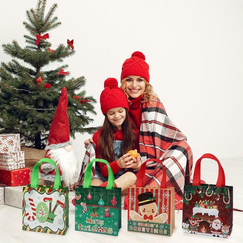 Christmas Gift Bags Non-Woven Christmas Bags Christmas Decorations for Home 2025 Navidad Natal Gifts New Year 2025 Packing Bag