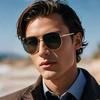 Fashion Men Driving Sunglasses For Women Polygon Metal Pilot Sun Glasses Man Designer  Uv400 Eyeglasses