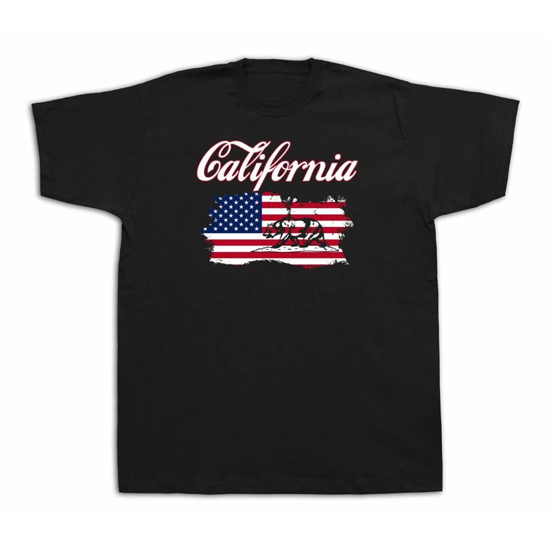 California Flag souvenir tourist spots city sites t shirt funny casual tee