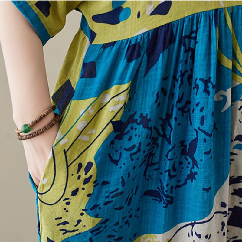 Übergröße Damen Lazy Wind Plissee Unregelmäßige Mode Kleider Nischen Schößchen Schlank Kurzarm Swing Kleider