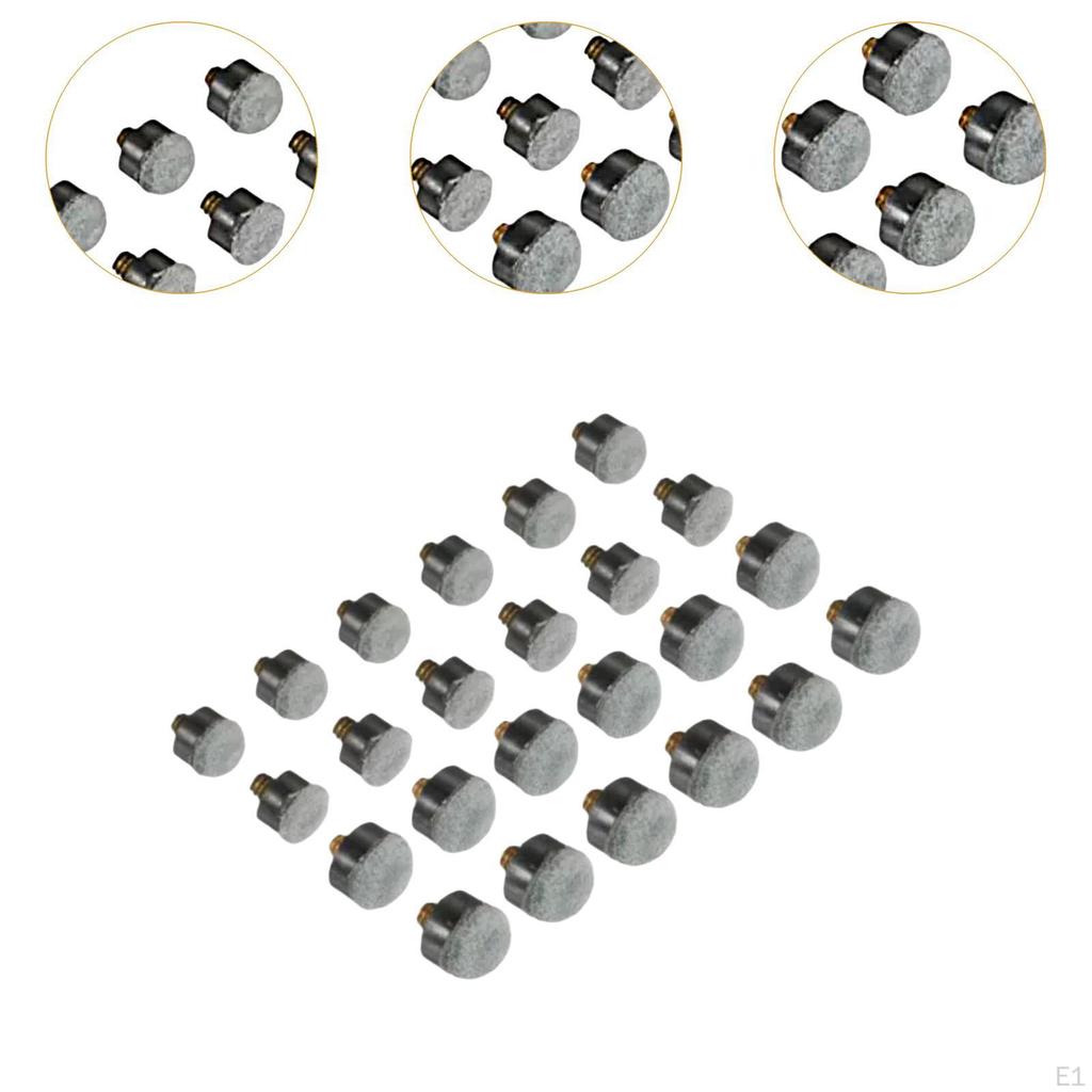 24x Pool Cue Tips Billiards Tip Screw on Part Sticks for Snooker Indoor Game