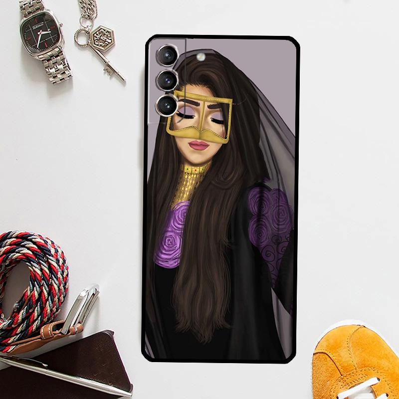 Étui Musulman Hijabi pour Filles Samsung Galaxy S24 S23 S22 Ultra Note 20 10 S8 S9 S10 Plus S20 FE S21 FE Housse