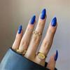 24 Pcs Medium Long Solid Almond Press On Nails Full Coverage Removable Fake Nails Art Wearable False Nail Set