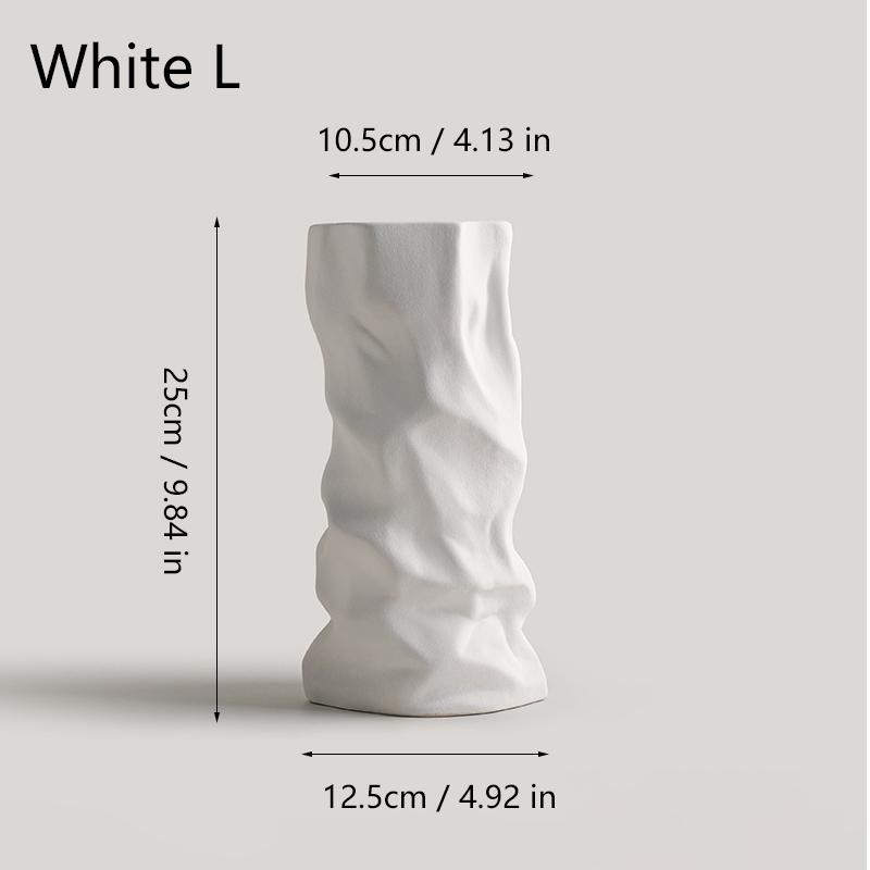 Wrinkled Vase Ceramics Simple Flower Arrangement Advanced Feeling Black White Home Living Room Desktop Decoration Gift