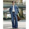 Giovanni Valentino Women's Loose Fit Denim Shirt Jacket