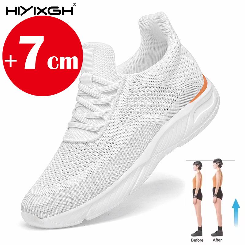 

Белые мужские кроссовки Обувь на платформе Обувь для увеличения роста для мужчин Сетчатая дышащая обувь для увеличения роста Мужская обувь для увеличения роста 7 см 42