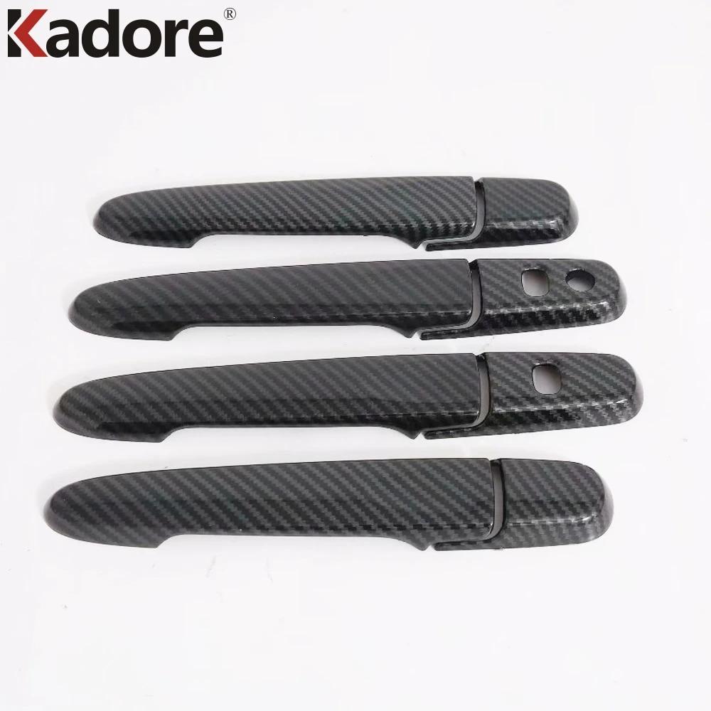 For Toyota Rush 2018- 2024 Carbon Fiber Car Door Handle Cover Trim Side Door Handles Bowl Frame Accessories