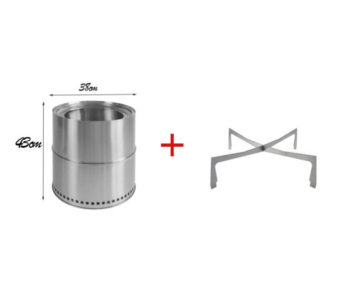 Portable Folding Camping Wood Stove Large Capacity Stainless Steel Picnic Wood Stove Multifunction Cooker Firewood Bonfire Stove