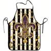 1pc Mardi Gras Fleur De Lis Print Apron, Durable and Easy To Clean, Adjustable Waistband, Polyester Material, for Kitchen Cooking, Gardening, Orchard 