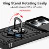 Capa For Xiaomi Redmi Note 14 5G Case Armor Slide Camera Lens Protector Back Cover for Redmy Note14 Shockproof Ring Stand Funda