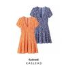 2025 Spring Women’s Fashion: European & American V-Neck Floral Short Dress