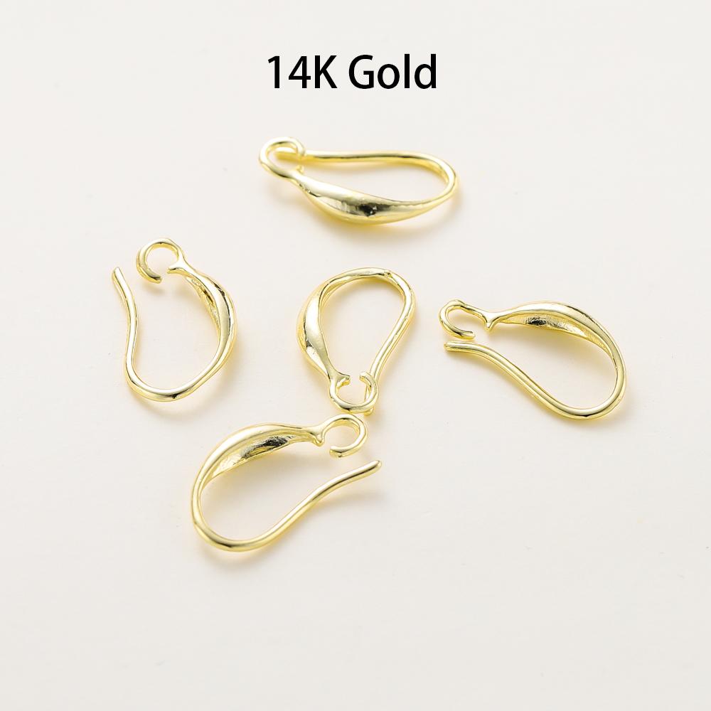 

10pcs/lot 14K 18K Real Gold Earing Pendant Hook Ear Wire Hook For DIY Jewelry Making Earing Charms Accessories Components 9 x 15mm