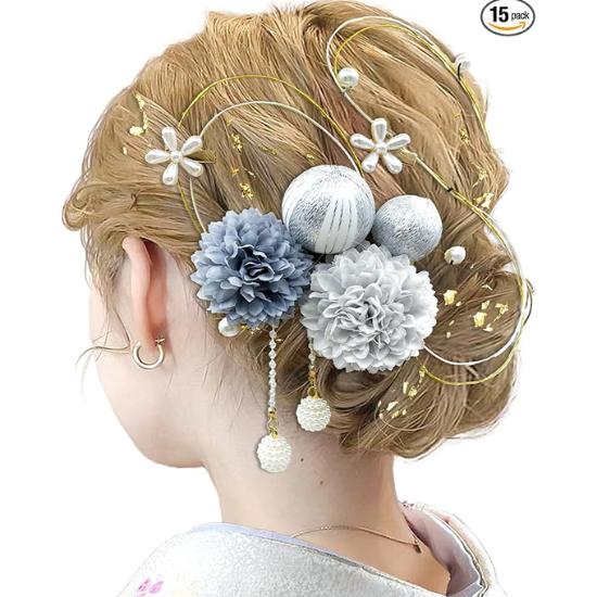 

Yukata Hair Accessory Set For Coming-of-Age Ceremonies, Graduation Ceremonies