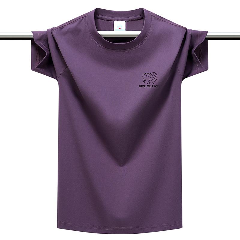 Herren Plus Size Baumwoll-T-Shirt Einfach Rundhalsausschnitt Kurzarm Locker Atmungsaktiv Sommer Freizeit Oberteile M-6XL