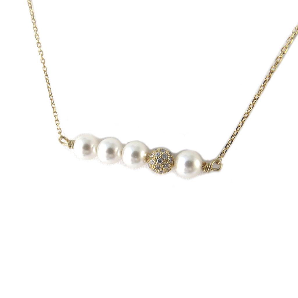 Altesse [P2226] - Gold Plated Necklace 'Sissi' Ivory Gold