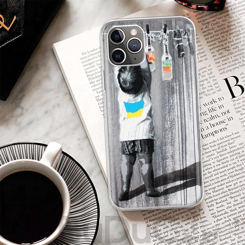 Street Art Banksy Graffiti Cover For iPhone 16 15 14 13 12 11 Pro Max Apple Phone Case X XS 7 Plus 8 + Art Customized Print Shel