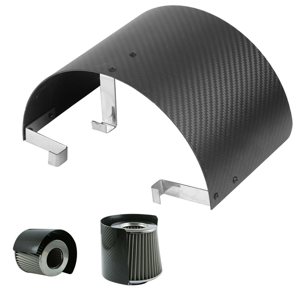 Carbon Fiber Air Intake Cone Cover Air Filter Heat Shield Universal Auto Modified PartsGlossy Carbon Fiber