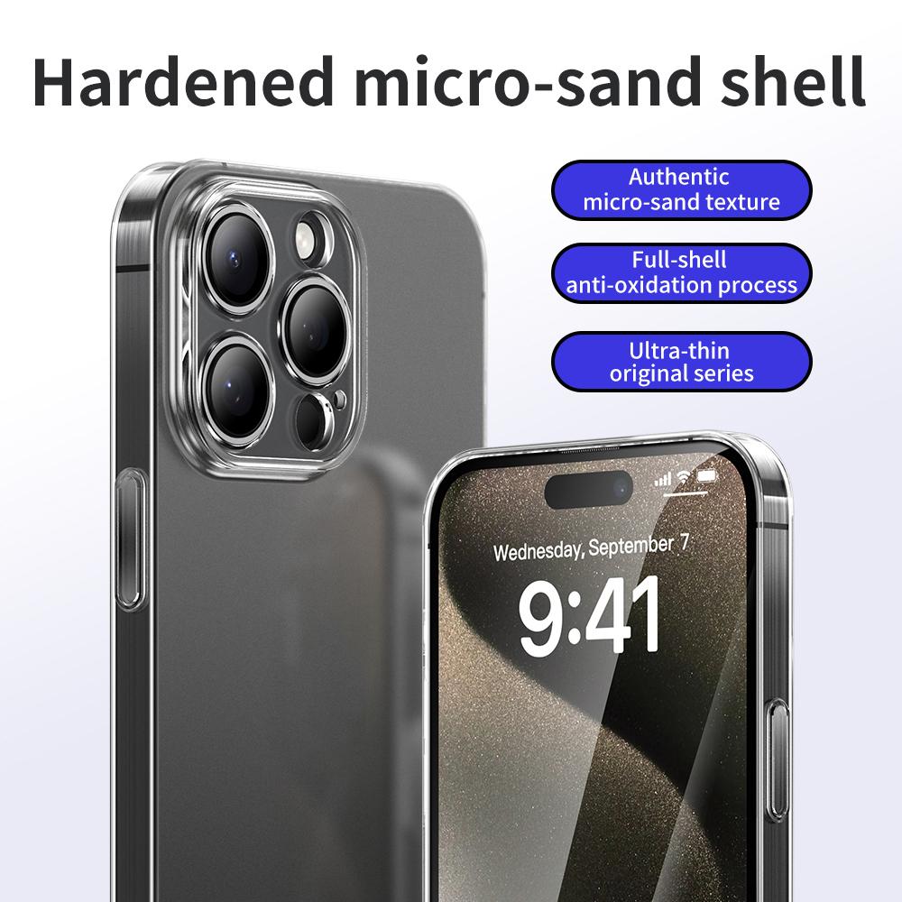 

For iPhone 16 Pro Case Transparent Matte Hard PC Mobile Phone Cover As Shown A