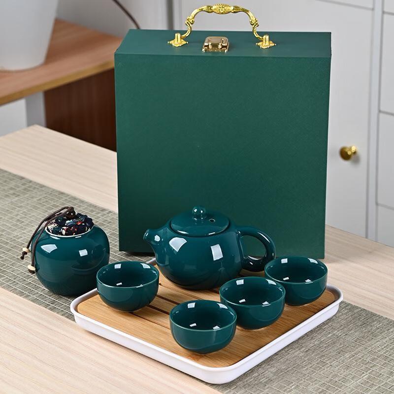 Shangqi Ding Kiln Ceramic Gongfu Tea Set with Tea Tray and Gift Box
