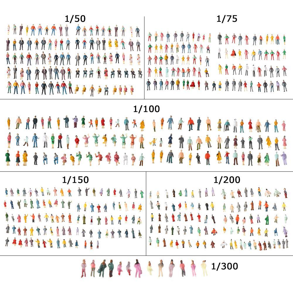 1:100/1:150/1:75/1:50 Scale People Figures Model Building Passengers DIY Character Train Scenery