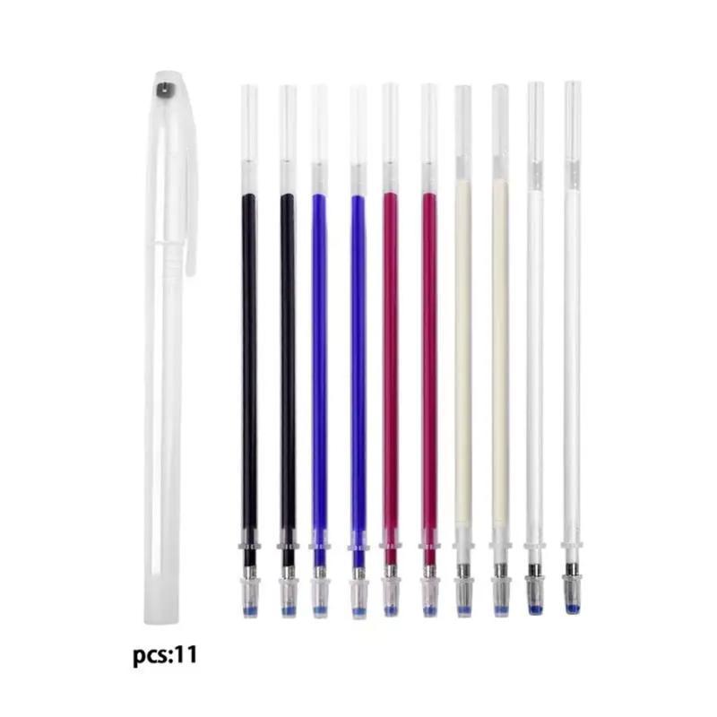 11Pcs Heat Erasable Fabric Marking Pens Water Soluble Disappearing Marker for Handmade Bag Making Quilting Sewing Use