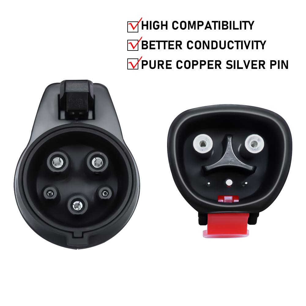 Electric Vehicle Charging Adapter Max 60A & 250V For Tesla To J1772