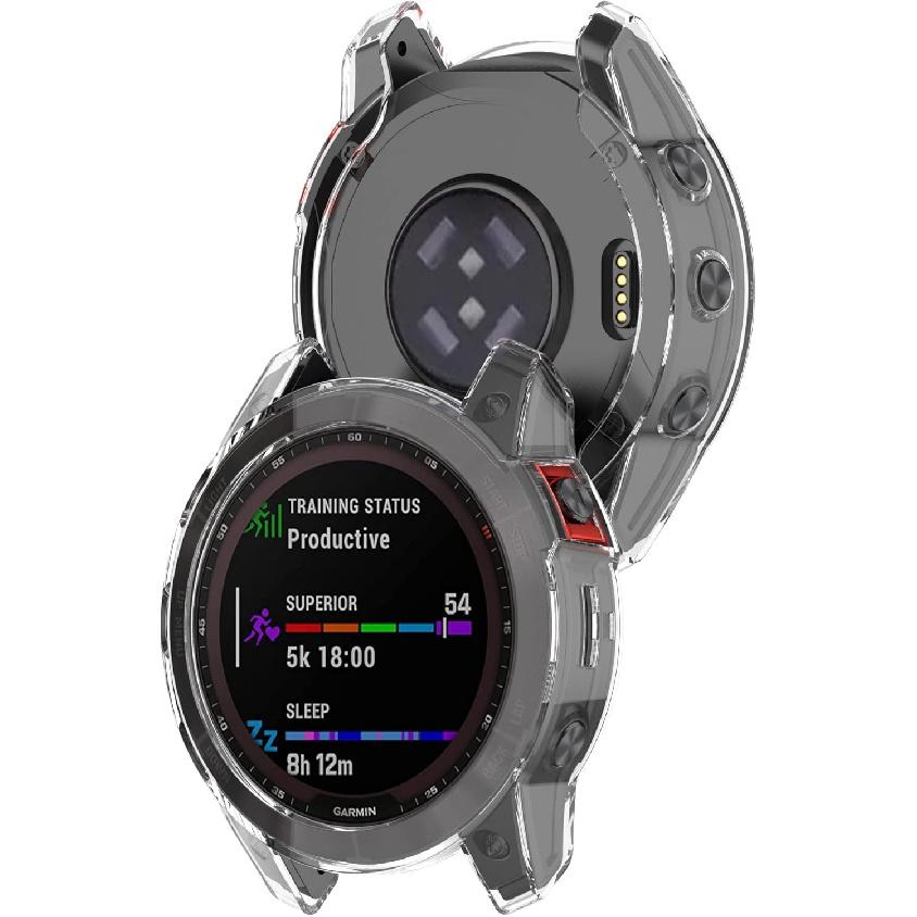 REYDA 2 Pack Watch Case Compatible for Garmin Epix 2, Ultra-Thin Soft TPU Silicone Edge Bumper Case Impact Resistant Shockproof Frame Shell