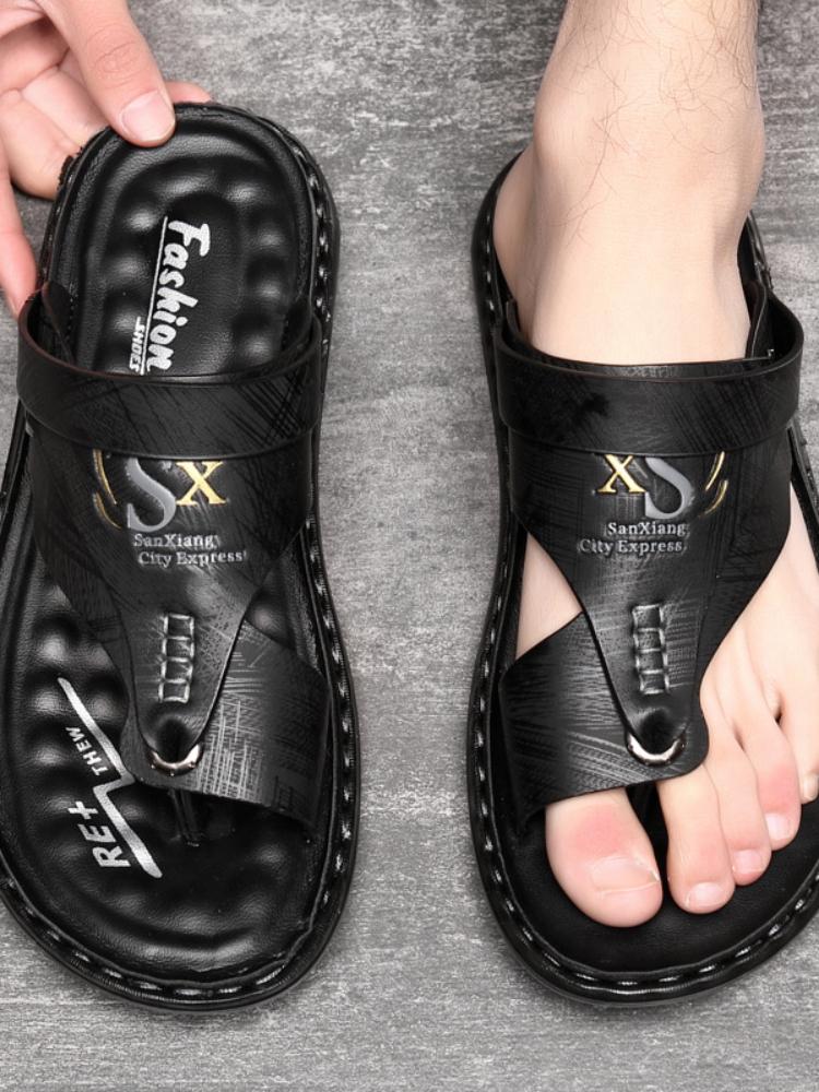 Men's Trendy Outdoor Flip Flops, Casual Sandals With Assorted Colors