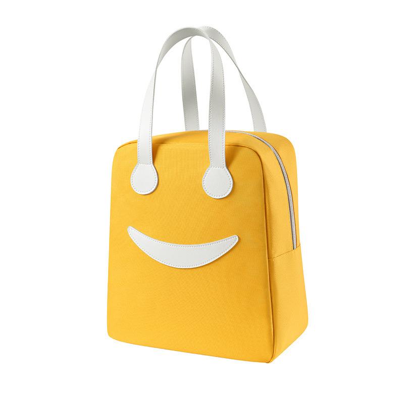 Cute Smiley Face Bento Bag Insulated Lunch Box Bag Handheld Bento Bag Lunch Bag Student Bento Bag Insulated Meal Bag