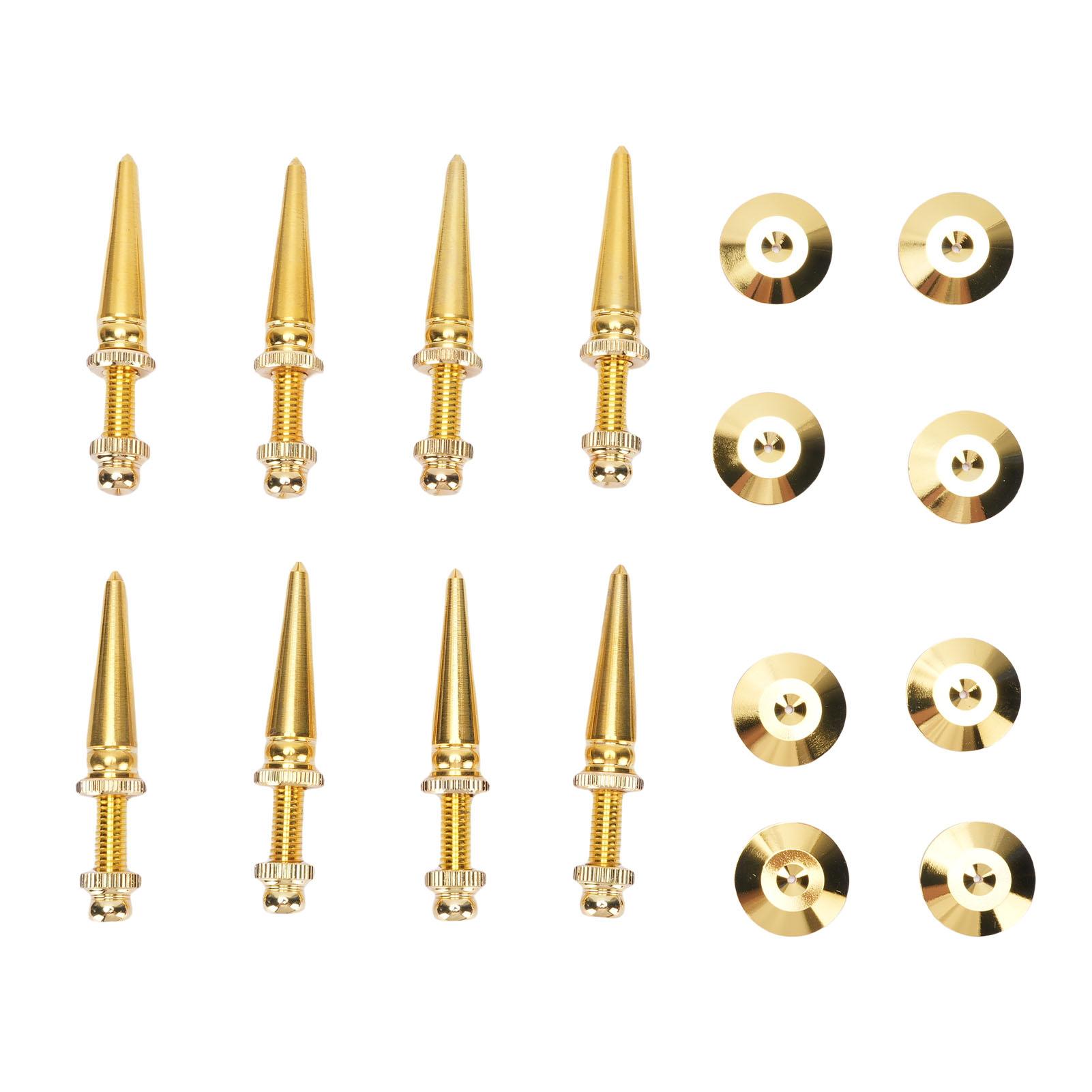 

8 шт. Шипы для колонок Медные Ударопрочные Изоляционные Ножки Набор с Основанием Регулируемая Высота для Сабвуферов