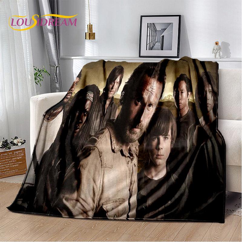 The Walking Dead Korku Yumuşak Peluş Battaniye, Flanel Battaniye Atmak Battaniye Oturma Odası Yatak Odası Yatak Kanepe Piknik Örtüsü Bettdecke
