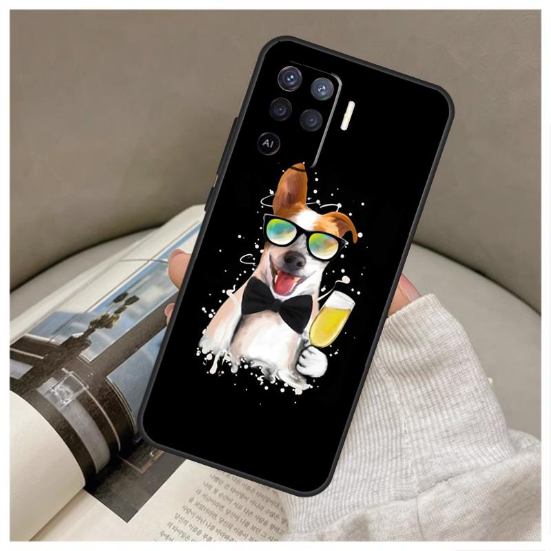 Jack Russell Terrier Cute Puppy Dog For OPPO A74 A94 A54 A17 A77 A58 A78 A98 A15 A5 A9 A96 A76 A16 A52 A72 A79 A53S A57S Case