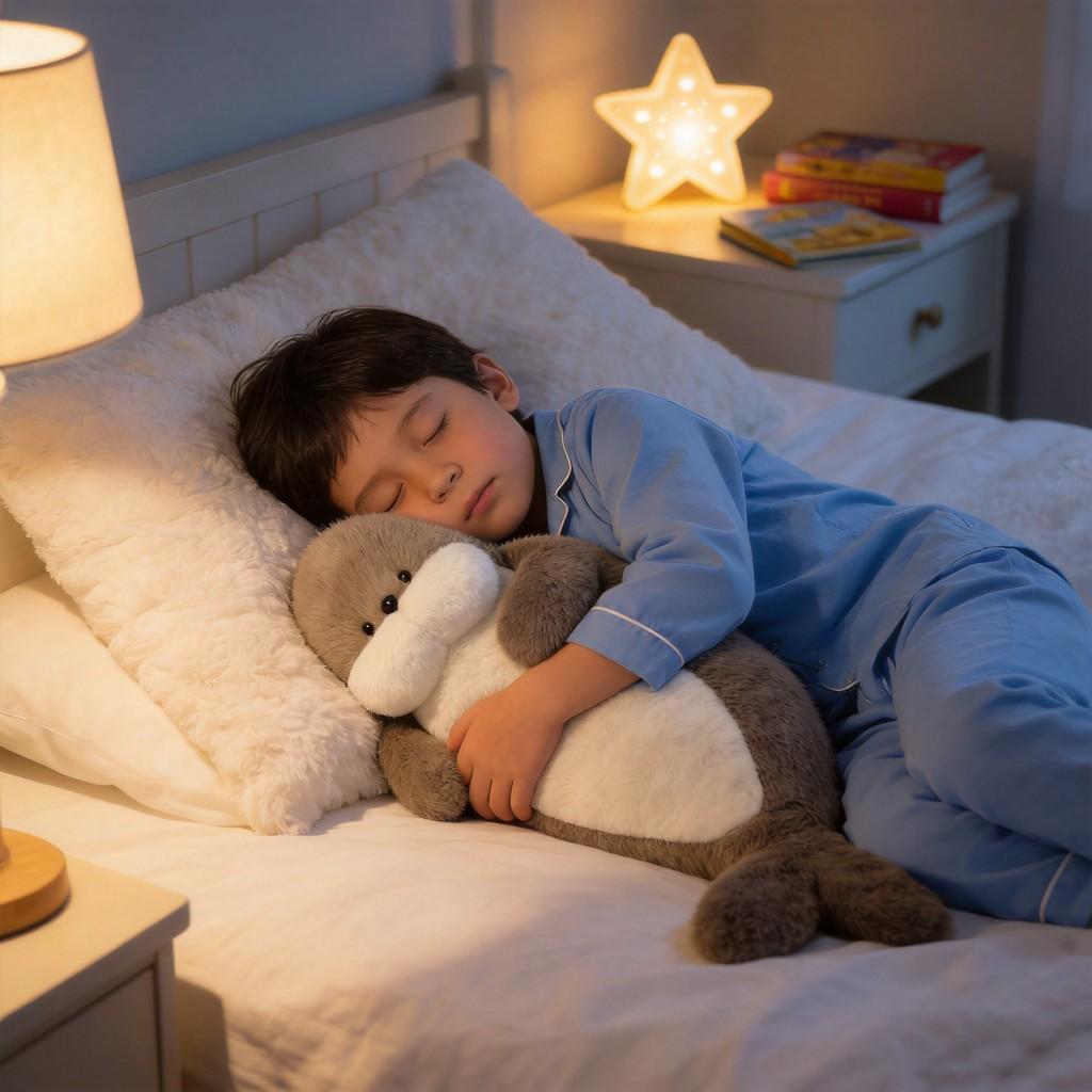 Seal Plush Toy With Long Pile Soft Stuffed Animal Pillow For Kids Gift