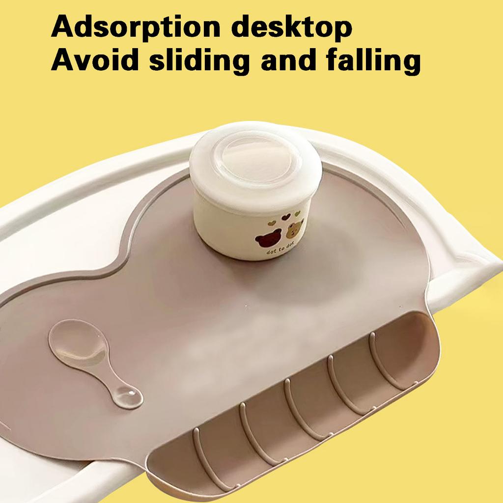 Non-Toxic Silicone One-Piece Placemat Cloudy With Pocket Baby Silicone Dinner Plate Suction Bowl Children'S Tableware